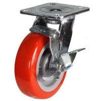 100mm Polyurethane Swivel Braked Castor [280kg max load]