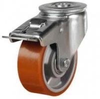 100mm Polyurethane Swivel Braked Castor [250kg max load]