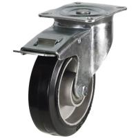 100mm Rubber Swivel Braked Castor [180kg max load]