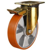 125mm Polyurethane Swivel Braked Castor [450kg max load]