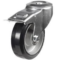 125mm Rubber Swivel Braked Castor [200kg max load]