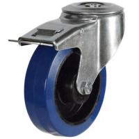 150mm Non-Marking Rubber Bolt Hole Braked Castor [300kg max load]