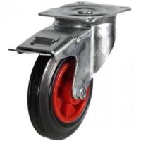 160mm Rubber Swivel Braked Castor [175kg max load]