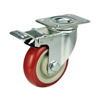 75mm Polyurethane on Nylon Swivel Braked Castor [80kg max load]