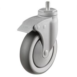 100mm Non-Marking Rubber Swivel Braked Castor [85kg max load]