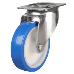 125mm Elastic Polyurethane Swivel [Large Plate] Castor [175kg max load]