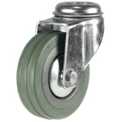 125mm Non-Marking Rubber Swivel Bolt Hole Castor [100kg max load]