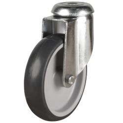 125mm Non-Marking Rubber Swivel Bolt Hole Castor [110kg max load]