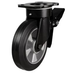 125mm Rubber Swivel Braked Castor [250kg max load]