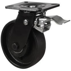 150mm Cast Iron Swivel Braked Castor [500kg max load]