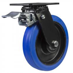 150mm Non-Marking Rubber Swivel Braked Castor [350kg max load]