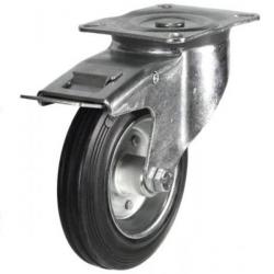 160mm Rubber Swivel Braked Castor [175kg max load]