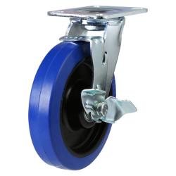 200mm Non-Marking Rubber Swivel Braked Castor [425kg max load]